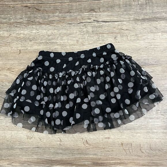 Falls Creek Kids Baby Girl Black with White Polka Dots Skort Size 12M - Picture 3 of 4